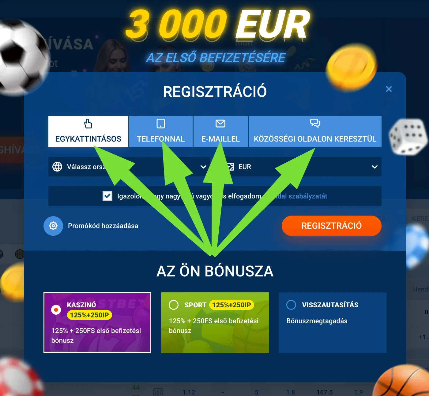 Mostbet regisztrációs módok és bónuszválasztás