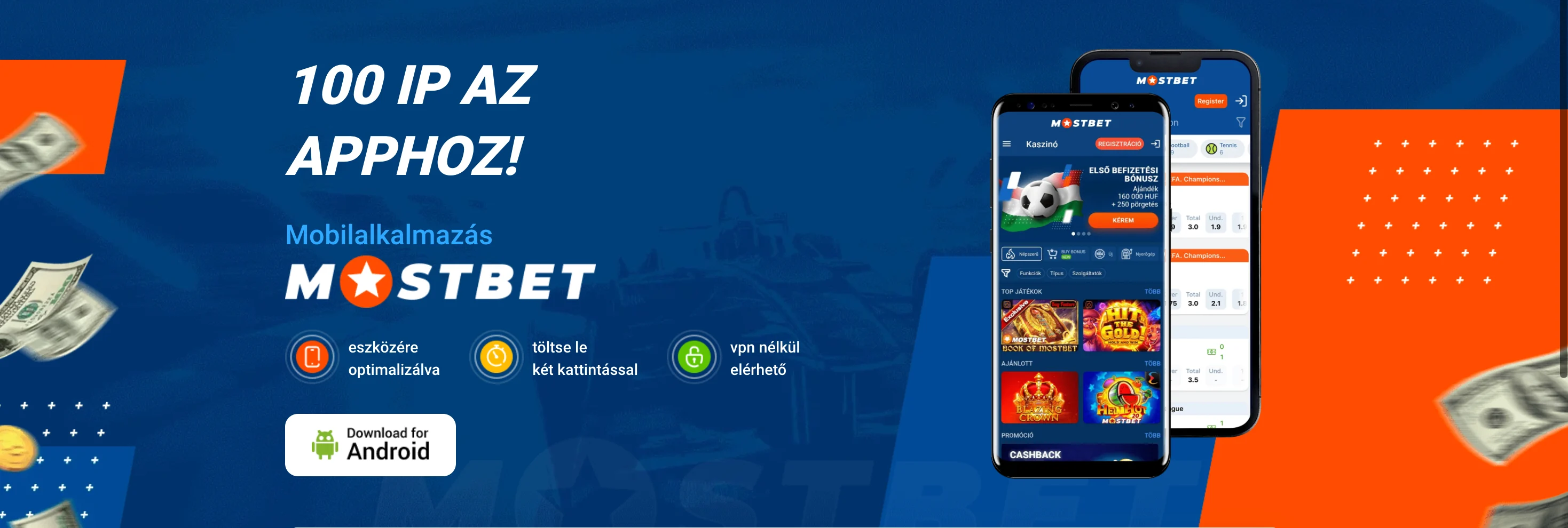 Mostbet app 100 IP ajánlat Android letöltéssel